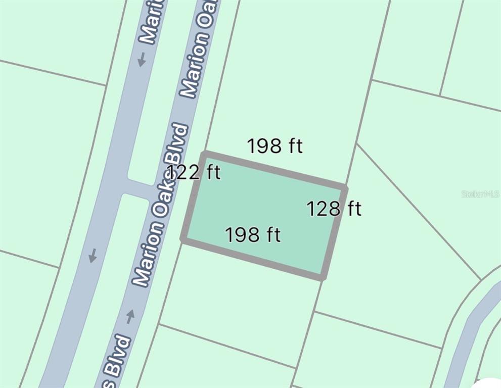 This is a map showing the dimensions of a rectangular plot of land — 0000 MARION OAKS BOULEVARD, OCALA, FL