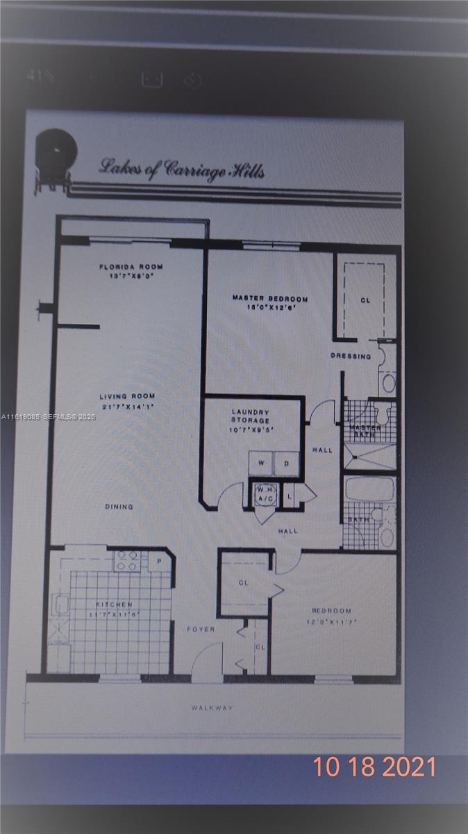 This is a floor plan for a residential unit at Lakes of Carriage Hills — 6085 N Sabal Palm Blvd # 204, Tamarac FL 33319, TAMARAC, FL