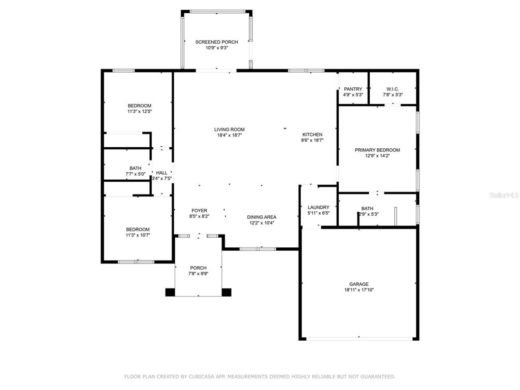 This is a floor plan of a single-story house with three bedrooms and a garage — 9432 SE 159TH LANE, SUMMERFIELD, FL
