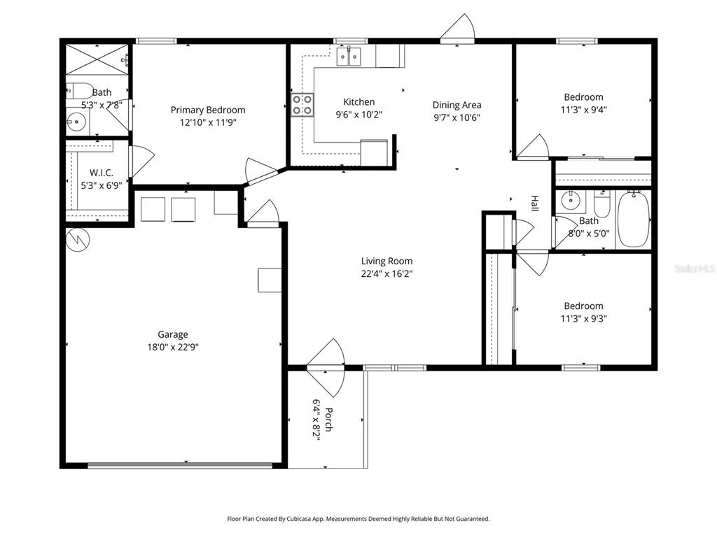 This is a floor plan for a single-story home with a garage and three bedrooms — 3786 S GREY DOVE TERRACE, HOMOSASSA, FL