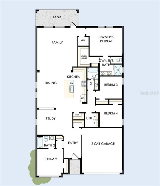 This is a floor plan of a single-story house with four bedrooms and a garage — 3712 JONS LAKEVIEW STREET, PLANT CITY, FL