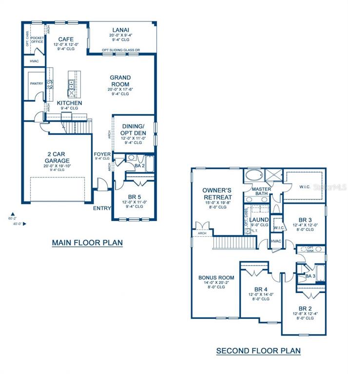 This floor plan shows a two-story house layout with a garage, kitchen, and multiple bedrooms — 14654 HORSE TROT ROAD, LITHIA, FL
