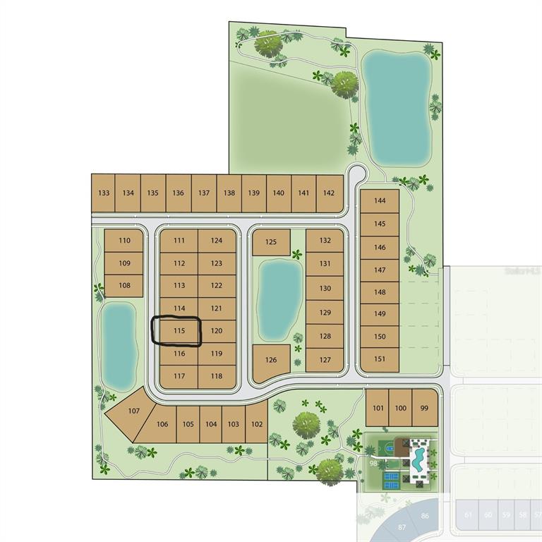 This is a site plan map showing the layout of residential lots and community amenities — 14772 SW 11TH PLACE, NEWBERRY, FL
