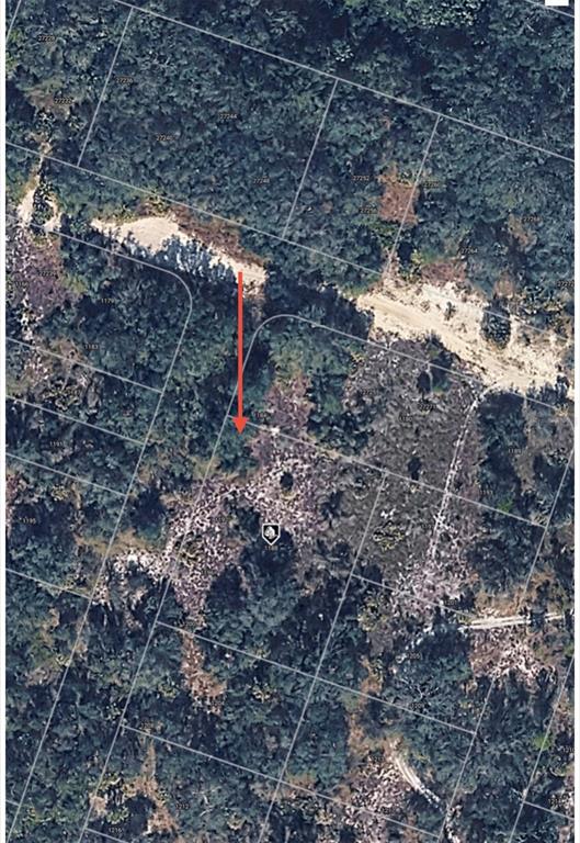 An aerial map view shows a wooded lot with a red arrow pointing toward it — 1188 HARBOUR PALM COURT, PUNTA GORDA, FL
