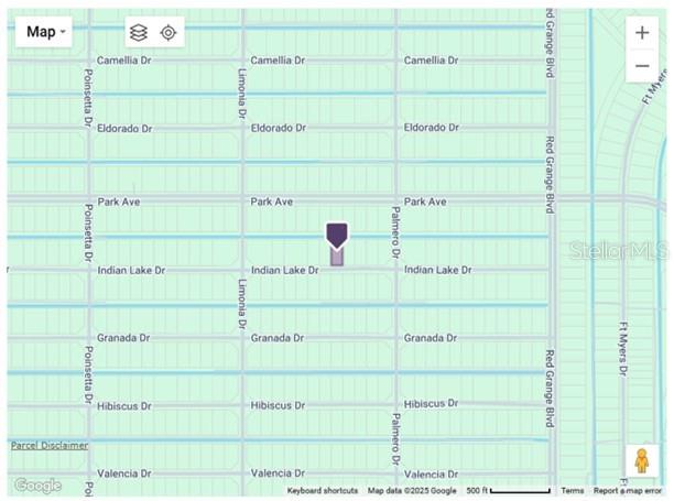 This is a map showing a property location on Indian Lake Drive between two streets — 110 INDIAN LAKE DRIVE, INDIAN LAKE ESTATES, FL
