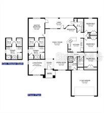 This is a floor plan for a single-story house with four bedrooms and a garage — 1216 NEW LONDON STREET, NORTH PORT, FL
