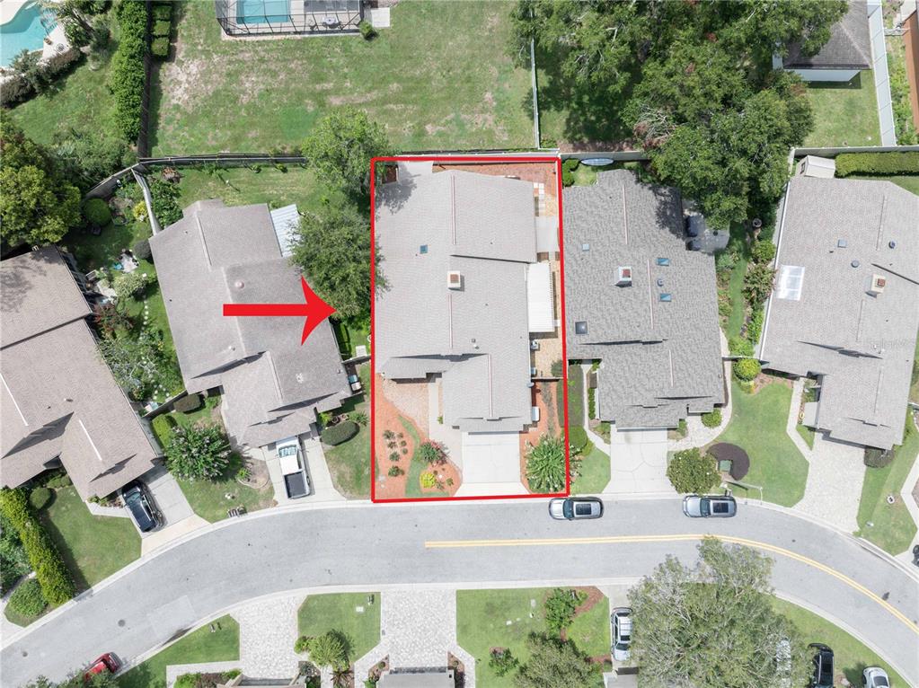 An aerial view shows a single-family home outlined in red on a suburban street — 4418 NE 4TH STREET, OCALA, FL