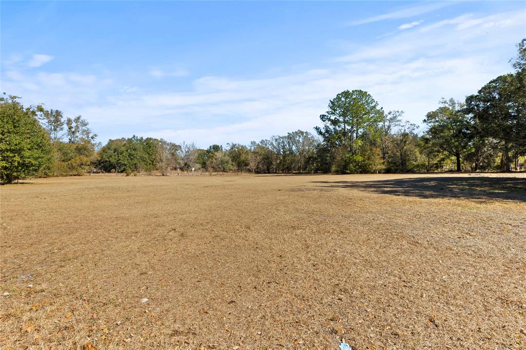 A wide, flat, grassy field is surrounded by a line of trees under a blue sky — 4815 1/2 DEESON ROAD, LAKELAND, FL
