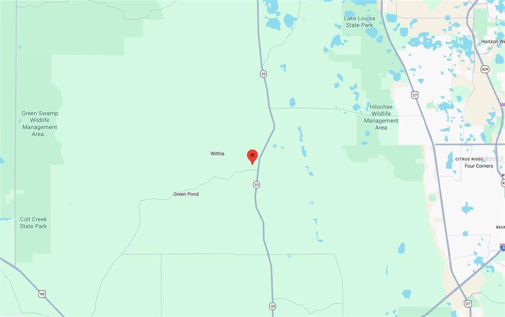 This is a map showing the location of a property near State Road 33 — POLK CITY, POLK CITY, FL