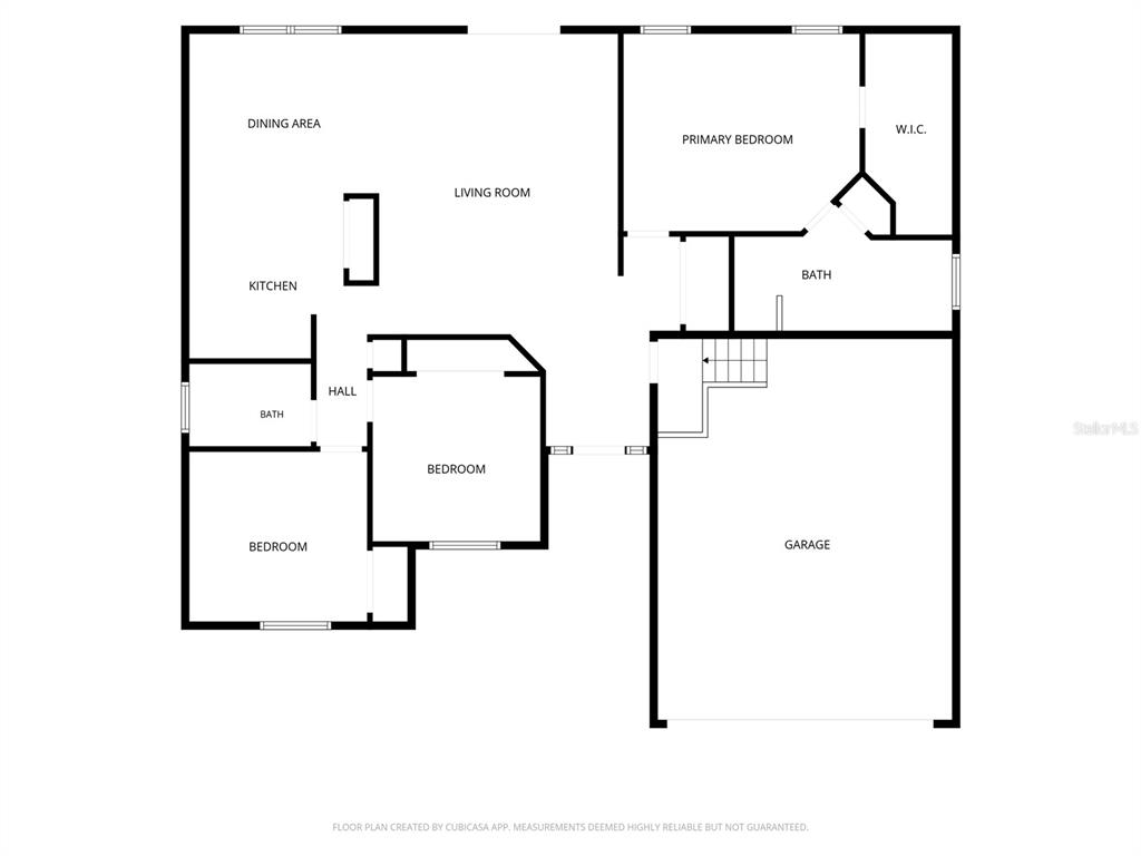 This is a floor plan of a single-story house with a garage and three bedrooms — 1025 LAKE AVOCA PLACE, TARPON SPRINGS, FL