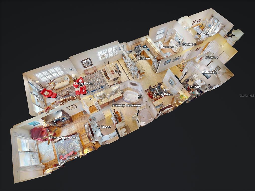 This is a 3D floor plan rendering of a residential home interior — 1705 S ATLANTIC AVENUE UNIT 804, NEW SMYRNA BEACH, FL