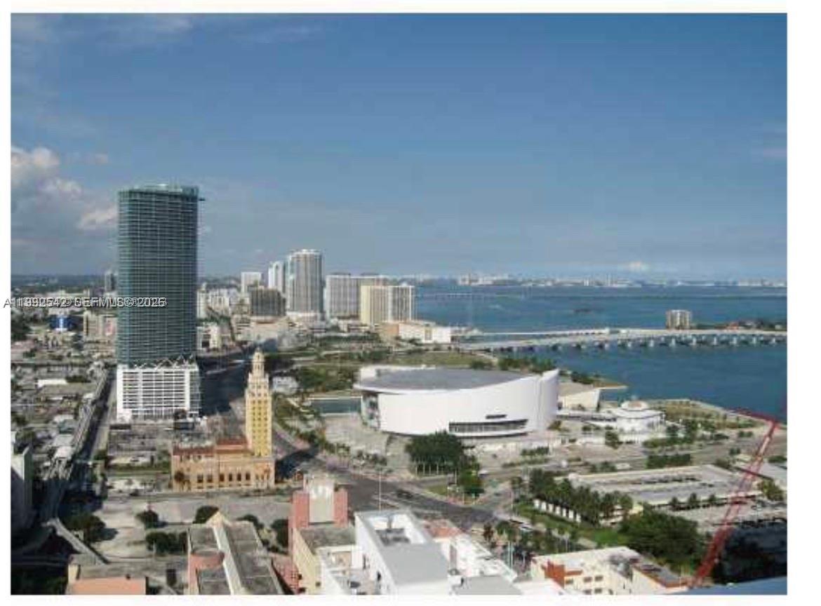 An aerial view of the Miami skyline featuring the Kaseya Center and Biscayne Bay — 133 NE 2nd Ave # 3410, Miami FL 33132, MIAMI, FL