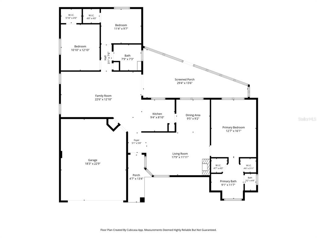 This is a floor plan for a single-story house with three bedrooms and a garage — 14058 SULLIVAN STREET, SPRING HILL, FL