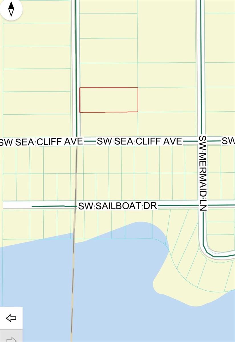 This is a map showing a rectangular property lot located near a waterfront area — 0 Undetermined, FL 34431, FL