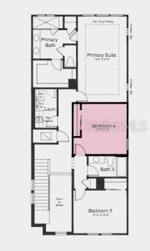 This is a floor plan of a residential home's upper level featuring four bedrooms — 5168 DOMINION ALLEY, ST CLOUD, FL