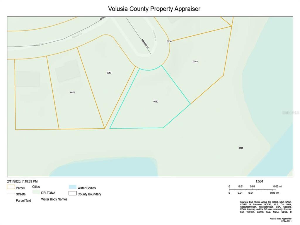 This is a property tax map showing parcel boundaries and street layouts in Deltona, Florida — 1246 KEARNEY COURT, DELTONA, FL