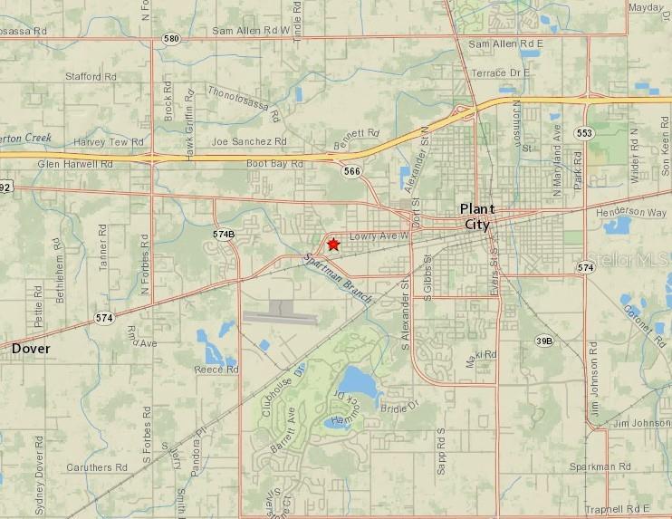 This is a map showing the location of a property in Plant City, Florida — 204513-0000, PLANT CITY, FL