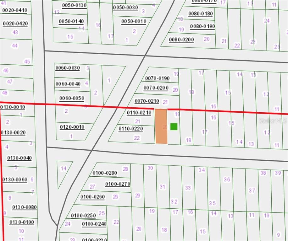 This is a tax map showing property parcel boundaries and identification numbers — 338 PORTLAND STREET, HAWTHORNE, FL