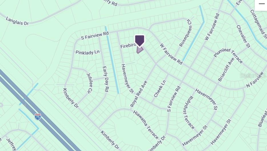 This is a map showing residential streets and a location pin in a neighborhood — Lot 17 FIREBIRD ROAD, NORTH PORT, FL