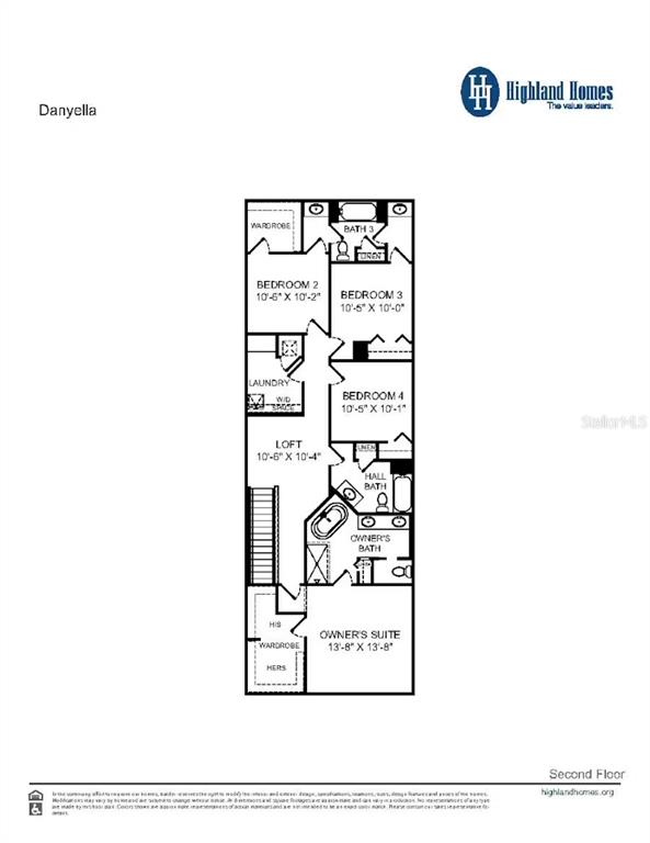 This is a floor plan for the second level of a residential home — 4035 KINDLING WOOD WAY, ST CLOUD, FL