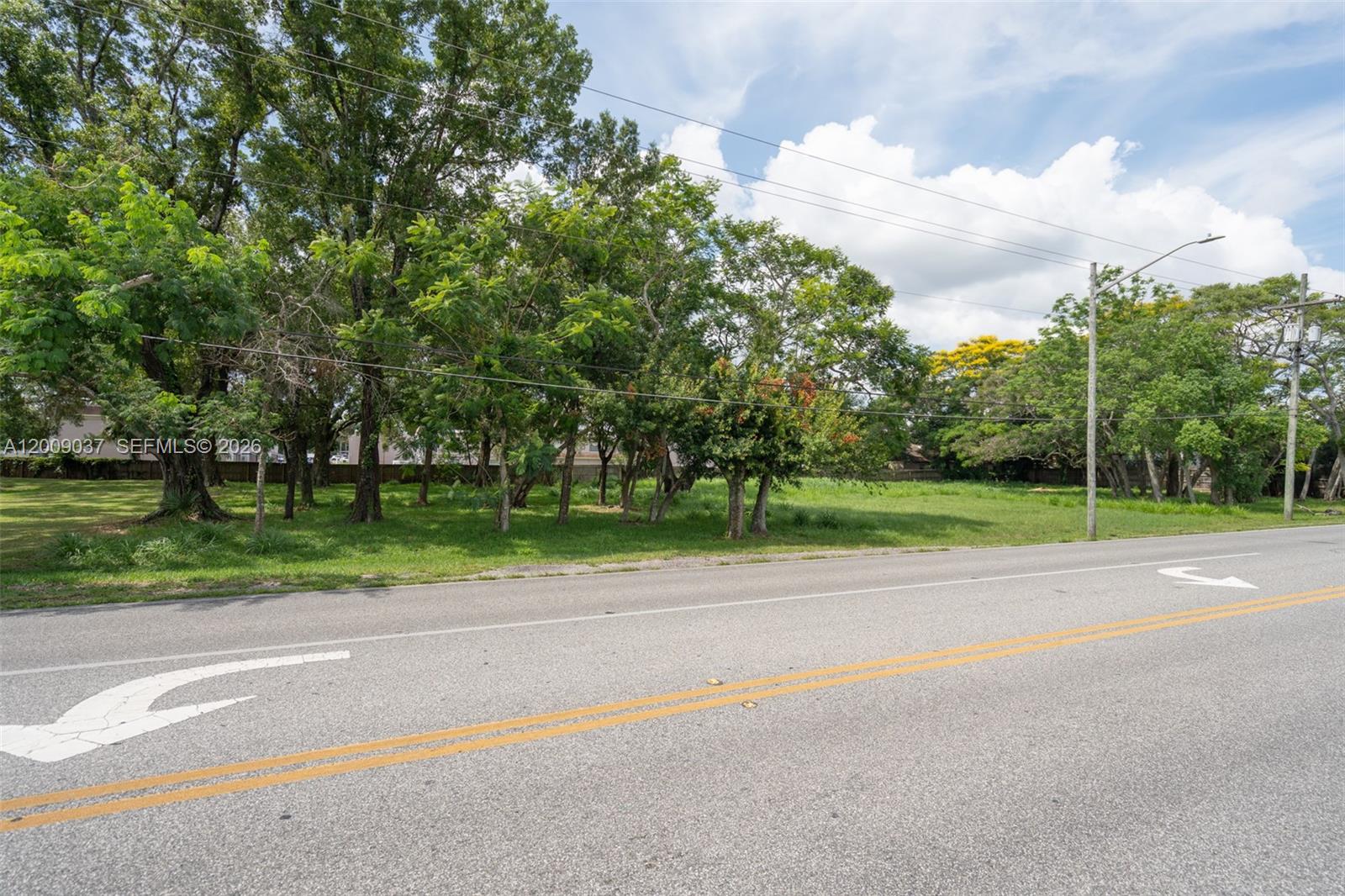 A vacant, grassy lot with trees is outlined in yellow next to a paved road — 5574 Old Cheney Highway, Orlando FL 32807, ORLANDO, FL