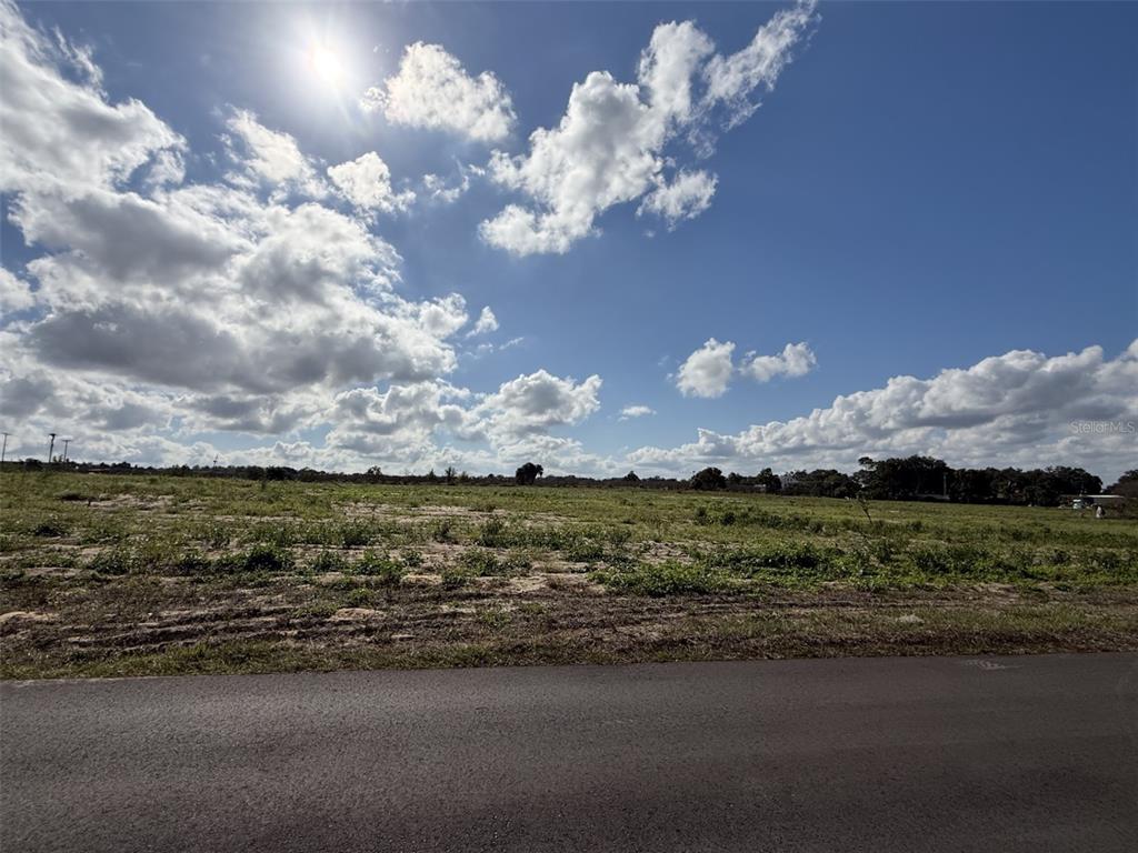 A view of a vacant, grassy lot under a bright, cloudy blue sky — 203 SEMINOLE BEACH DRIVE, BABSON PARK, FL