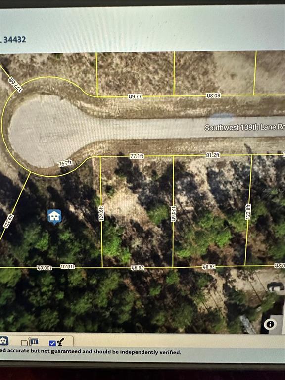 This is a map showing the property lines and dimensions of several residential lots — 00 SW 139TH LANE ROAD, DUNNELLON, FL
