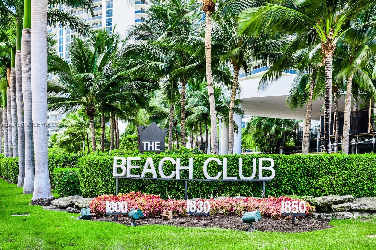 The exterior sign for The Beach Club features the numbers 1800, 1830, and 1850 — 1800 S Ocean Dr # 2203, Hallandale Beach FL 33009, HALLANDALE BEACH, FL