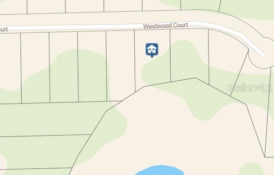 This is a map showing a residential lot on Westwood Court — 115 WESTWOOD COURT, INTERLACHEN, FL