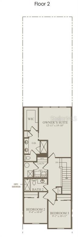 This is a floor plan for the second level of a home featuring three bedrooms — 10130 HADLEY STREET, ORLANDO, FL