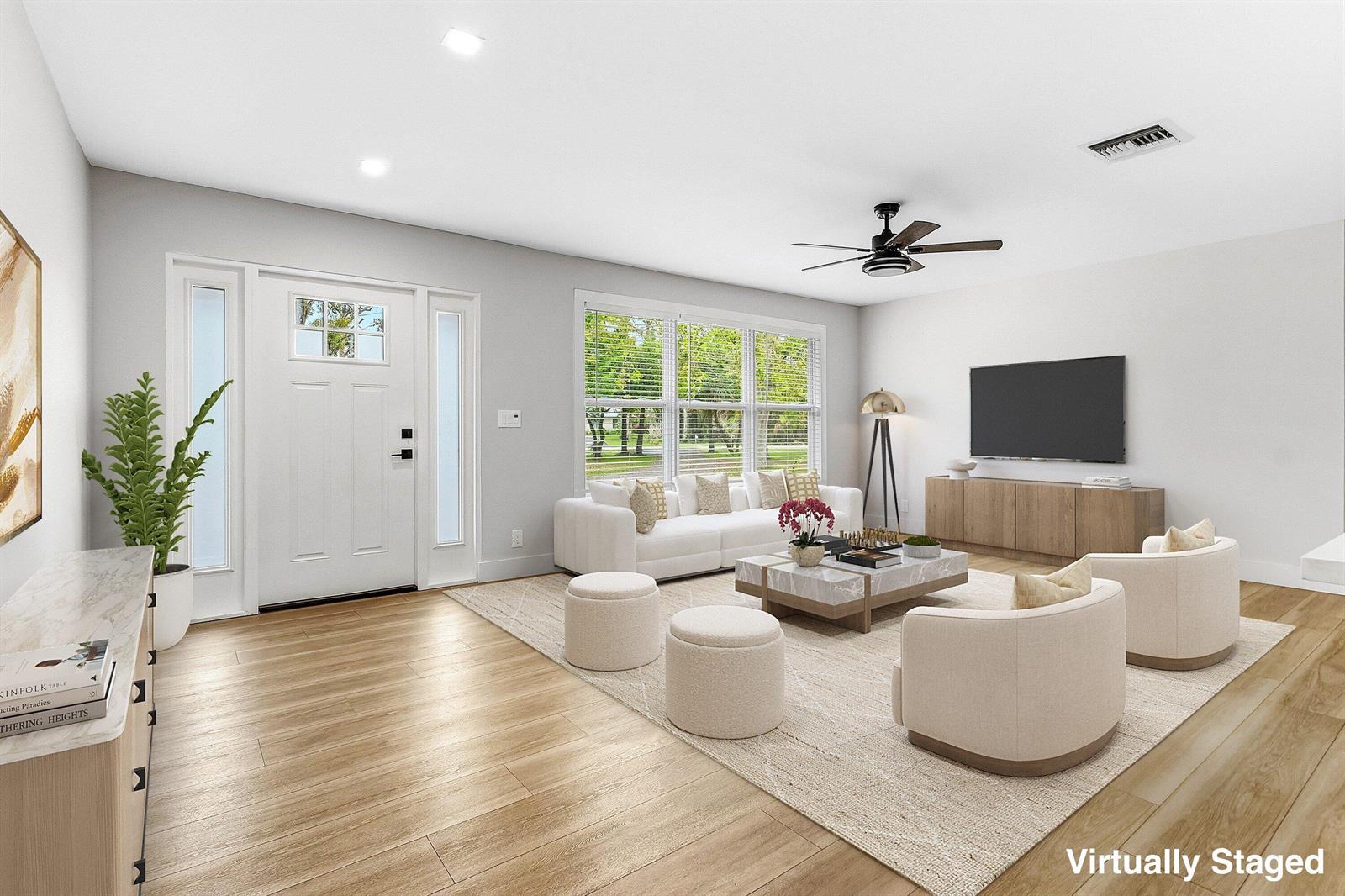 This floor plan shows the layout of a house including bedrooms, bathrooms, and an enclosed porch — 4397 Avocado Boulevard, West Palm Beach FL 33411, WEST PALM BEACH, FL