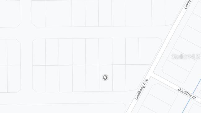 This is a map showing a vacant lot highlighted by a location pin — 1431 SCRUB JAY STREET, LAKE PLACID, FL