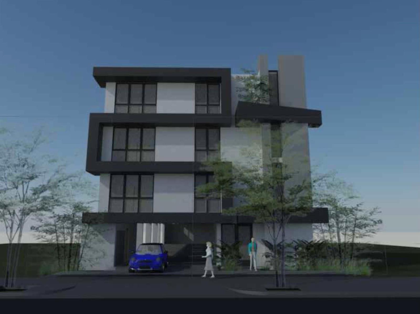 A digital rendering of a modern three-story building with black trim and a ground-level carport — 11417 SW 214th, Miami FL 33189, MIAMI, FL