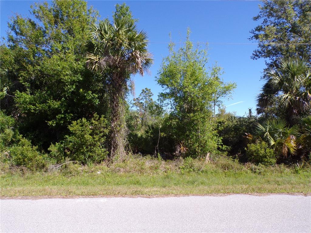A view of a vacant, wooded lot from an adjacent paved road — 26272 DEER ROAD, PUNTA GORDA, FL