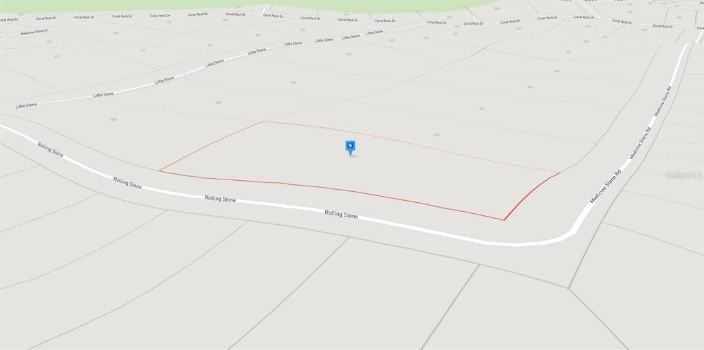 This is a map showing a vacant land parcel outlined in red — 20122 MEDICINE STONE #10 DRIVE, WEBSTER, FL