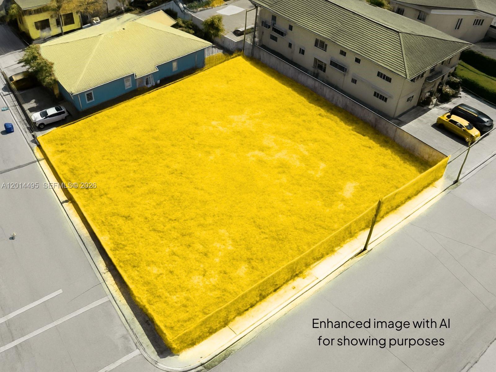 An aerial view shows a vacant, fenced-in rectangular lot highlighted in yellow — 2141 SW 3rd St, Miami FL 33135, MIAMI, FL