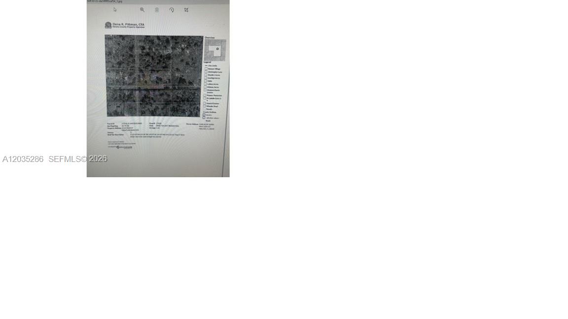 This is a property appraiser map showing a plot of land with aerial imagery — 575 s palm, Clewiston FL 33440, CLEWISTON, FL