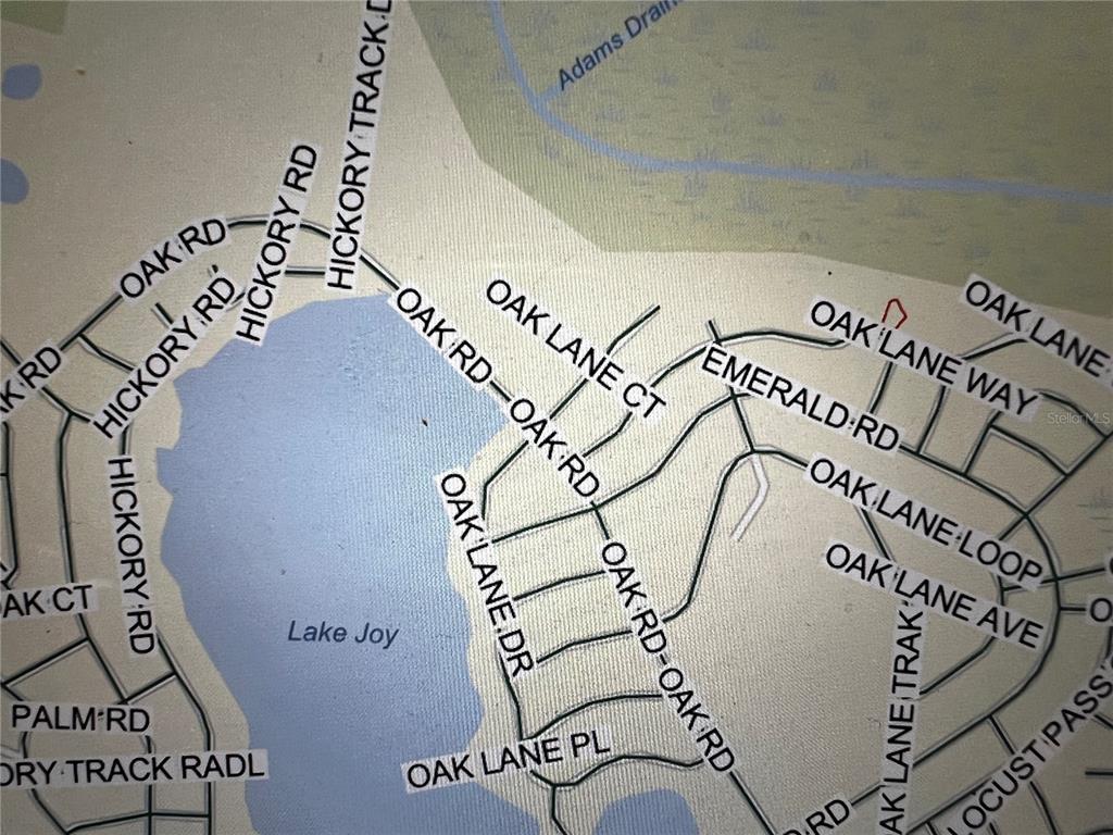This is a map showing the street layout around Lake Joy — 12 OAK LANE WAY, OCALA, FL