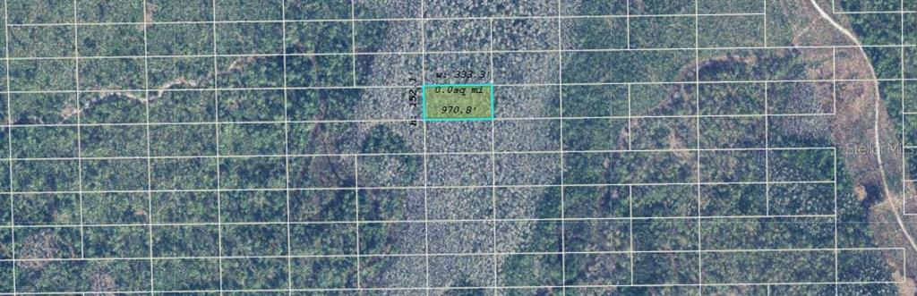An aerial map view shows a highlighted rectangular plot of land with dimensions labeled — DILL ROAD, ORLANDO, FL
