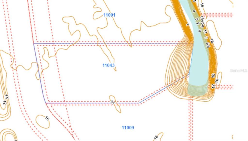 This is a land survey map showing property boundaries, lot numbers, and a small pond — 11043 N WITHLA BLUFF POINT, INGLIS, FL