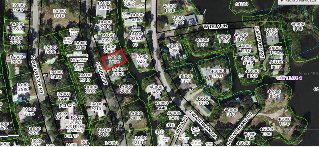 This is a map showing property parcel boundaries and lot numbers in a residential area — 2211 S HUNT POINT, CRYSTAL RIVER, FL