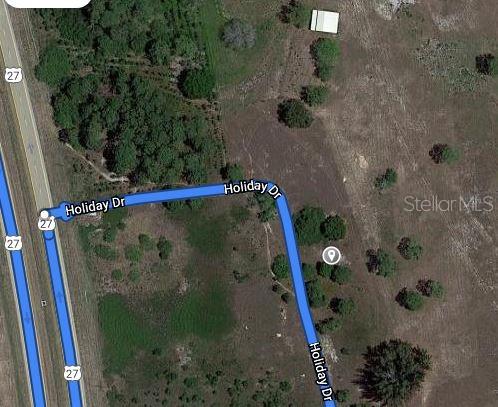 This is a satellite map view showing a road intersection near a vacant land parcel — 132 COLLINWOOD DRIVE, LAKE PLACID, FL