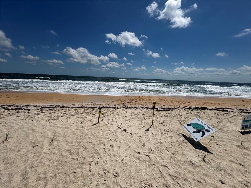 A sandy beach with a sign asking people to stay off the dunes — 16 OCEANSIDE DRIVE, PALM COAST, FL