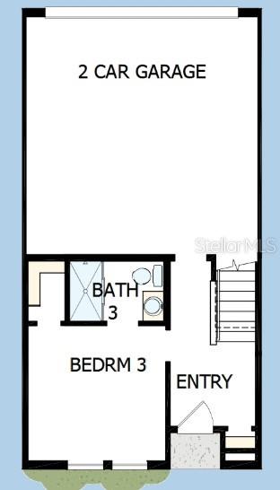 This is a floor plan showing a ground level with a two-car garage, bedroom, and bathroom — 470 31ST WAY N, ST PETERSBURG, FL