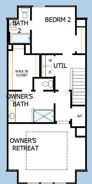 This is a floor plan showing the layout of an upper level with two bedrooms — 470 31ST WAY N, ST PETERSBURG, FL