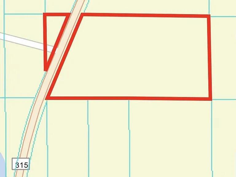 This is a map showing a parcel of land outlined in red near a road — 0 NE 315 Hwy, FL 32134, FL