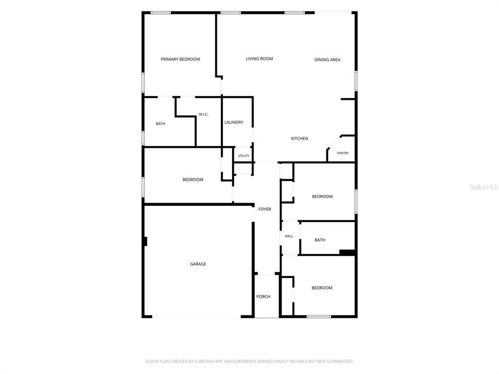 This is a floor plan of a single-story house with a garage and four bedrooms — 813 SHEEN CIRCLE, HAINES CITY, FL