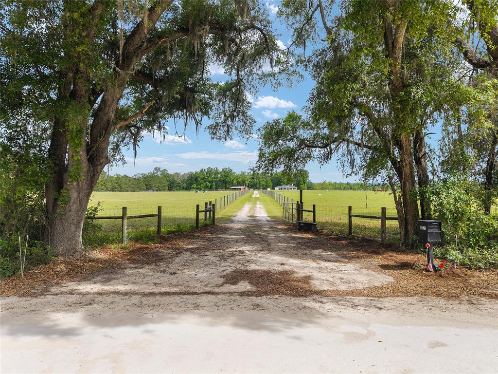 An aerial view shows a large, fenced pasture with scattered trees and a distant house — 3725 172ND STREET, WELLBORN, FL