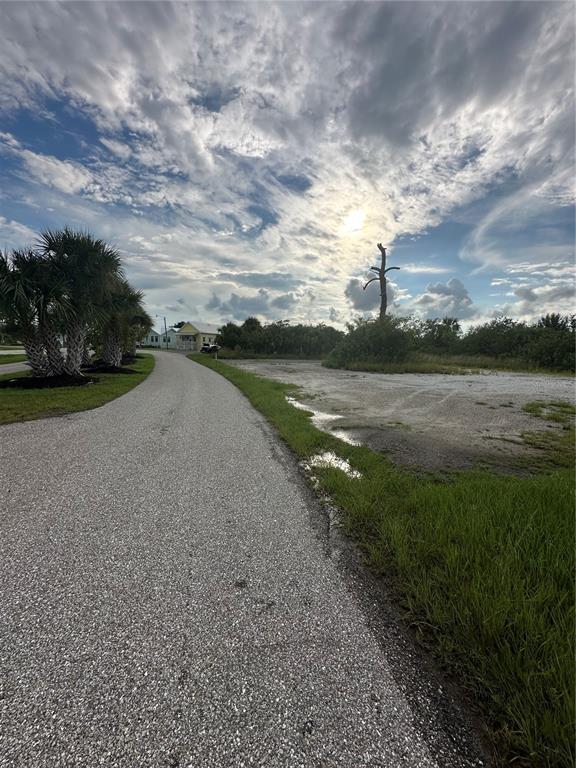 An asphalt road leads past a grassy lot with a dead tree under a cloudy sky — 4356 KERRIGAN CIRCLE, PORT CHARLOTTE, FL
