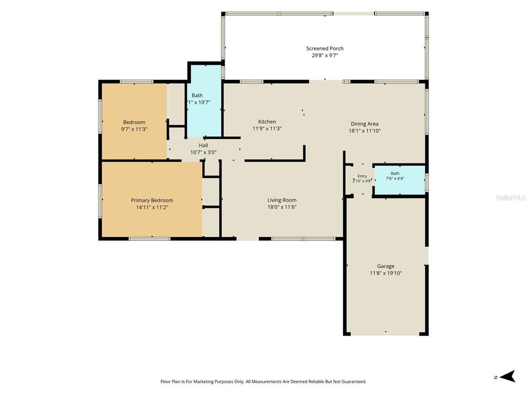This is a floor plan showing the layout of a single-story house with a garage — 1149 N TRUDEL POINT, CRYSTAL RIVER, FL